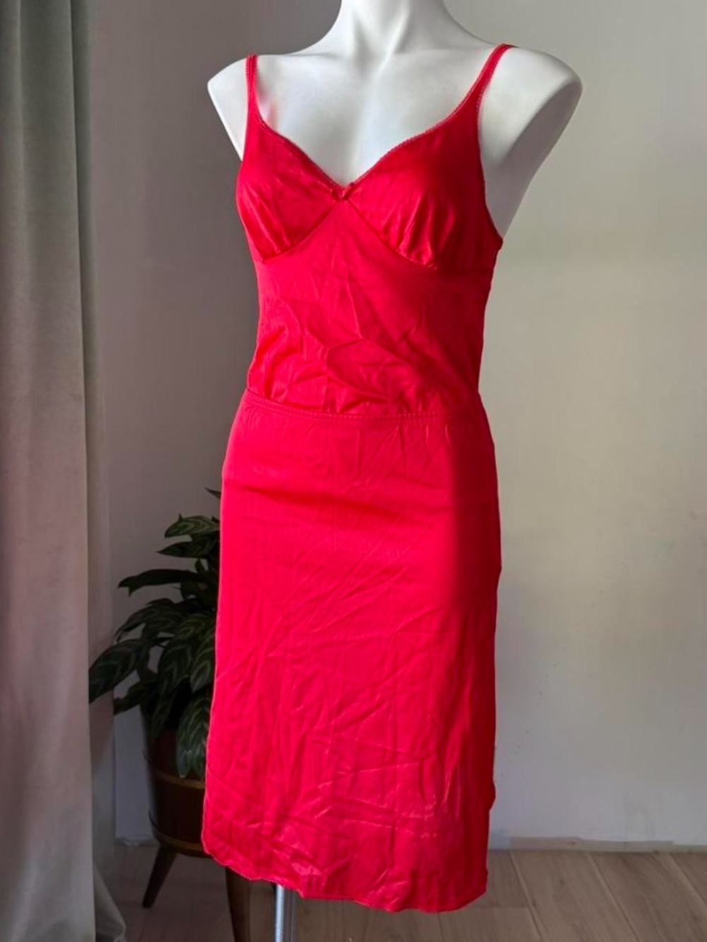 Vintage Red Slip Skirt